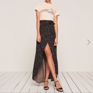NWT Reformation Lucia wrap skirt in Galactic stars